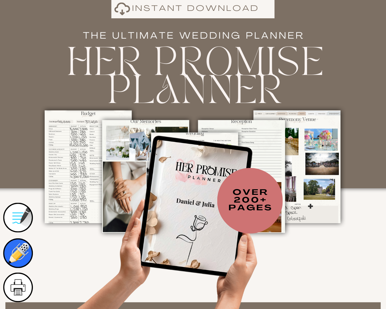 Her Promise Planner - All in One Digital Wedding Planner